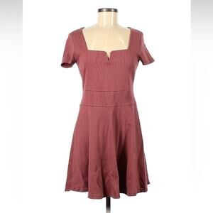 Glo Fashion London dusky rose pink a line knit dress, size med